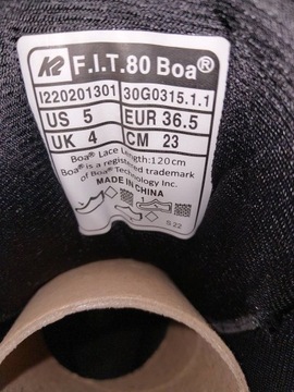 РОЛИКОВЫЕ КОНЬКИ K2 F.I.T 80 BOA РАЗМЕР 36,5