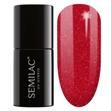 SEMILAC Lakier hybrydowy 025 Glitter Red - 7 ml