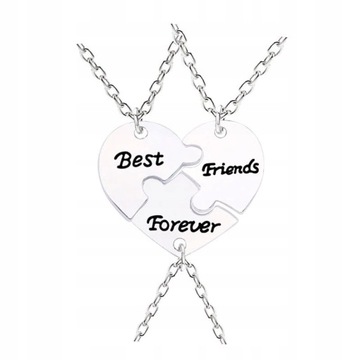 NASZYJNIK BEST FRIENDS - 3pcs heart friends