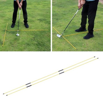 Zestaw 2 prętów golfowych do celowania dla golfistów, praktykujących w