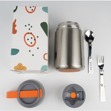 ТЕРМОС УЖИН 630 мл ДЛЯ СУПОВ ОБЕДОВ ТЕРМОКОНТЕЙНЕР + ЛОЖКА