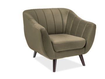 FOTEL ELITE 1 VELVET oliwka BLUVEL 77 / WENGE
