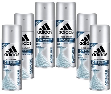 6 X ADIDAS ADIPURE PURE PERFORMANCE MEN DEZODORANT MĘSKI 150ML SPRAY