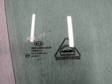 KIA SPORTAGE III ОКНО ПЕРЕДНЕЙ ДВЕРИ 2012