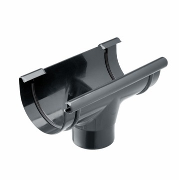 Lej spustowy rynny wylot 125/90 mm grafit PVC
