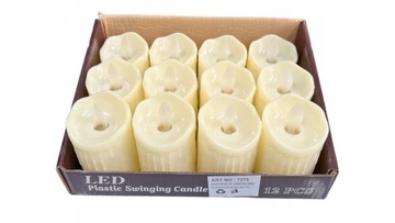 12 x Świeczka Wkład Do Znicza LED Na Baterie Świeca Ruchomy Płomień 7cm