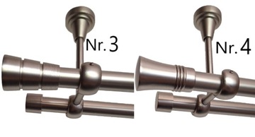 ПОТОЛОЧНЫЙ КАРКАС, СЕРЕБРЯНЫЙ 19мм/300см ДВОЙНОЙ С ЛЯГУШКАМИ, РАЗЛИЧНЫЕ КОНЦЫ