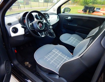 Fiat 500 II Seria 4 1.2 69KM 2016 Fiat 500 1.2 Black &amp; White polift szklany dach parktronik bezwypadkowy, zdjęcie 17