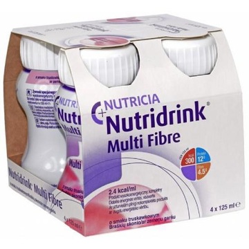 Nutridrink Multi Fibre truskawka - 4 x 125ml