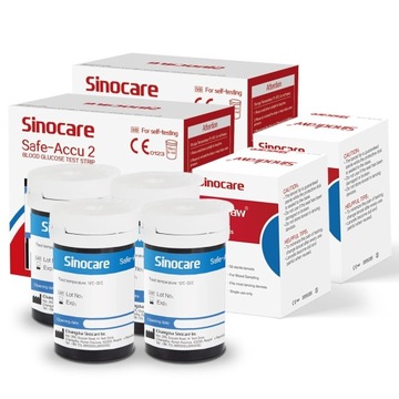 Sinocare SAFE ACCU2 100 Paski testowe i lancetów do pomiaru glukozy we krwi
