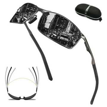 MĘSKIE OKULARY ALUMINIUM PRZECIWSŁONECZNE HD DO JAZDY Z OCHRONĄ UV400