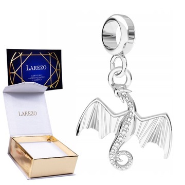 CHARMS SREBRNY Wiszący ze Smokiem Dragon Smok Smoczek Potwory SREBRO 925