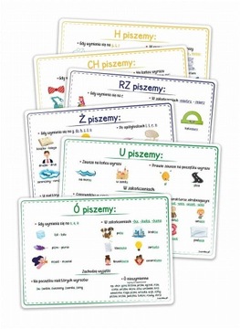 PLANSZE EDUKACYJNE A4 - ORTOGRAFIA 6 KART