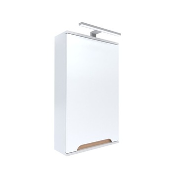 Szafka z lustrem 45x16x75 biała/dąb LED chrom Omeble
