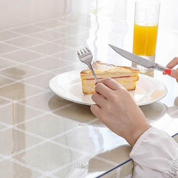 Мягкий стеклянный стол из ткани ПВХ прозрачный