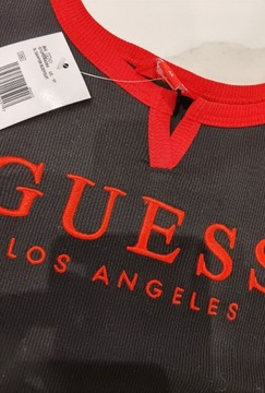 GUESS czarne body bawełniane top bluzka logo-30%XS