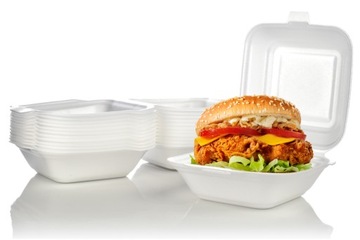 Pojemnik Styropian Hamburger Duży Menubox 145x133x75mm, 170 szt.