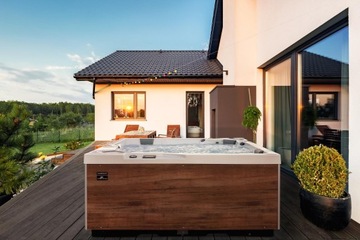 Wanna z hydromasażem jacuzzi spa ogrodowe 200x200cm model Onyx, OKA4