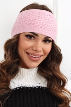 ЖЕНСКАЯ ПОВЯЗКА НА УШИ КРУЖКИ ТЮРБАН ТЕПЛАЯ ШАПКА ШИРОКАЯ РОЗОВАЯ