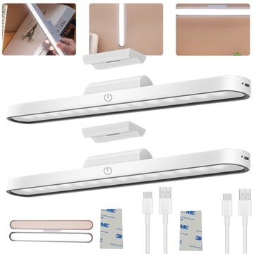 2SZT LAMPA BIURKOWA DO PRACY LAMPA ŚWIATŁA DZIENNEGO 2500MAH LAMPA SZAFKOWA