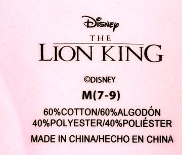 Bluza damska młodzieżowa z kapturem Disney Król Lew M nadruk różowa kieszeń