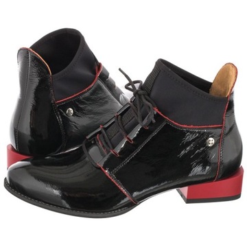 Buty Botki Damskie Maciejka Czarne Lakierowane 04744