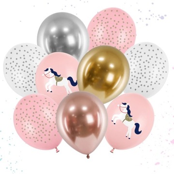 Balony lateksowe bukiet zestaw Jednorożec 10 szt