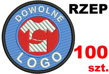 Naszywki haftowane dowolny projekt LOGO 100sztRZEP