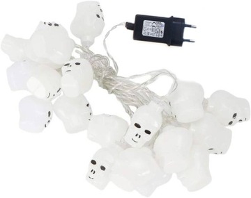 DEKORACJA GIRLANDA ŚWIECĄCA LED CZASZKI HALLOWEEN