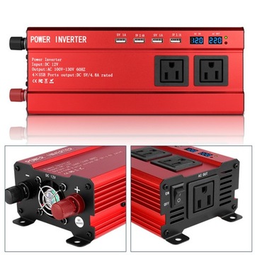 PRZETWORNICA SAMOCHODOWA NAPIĘCIA 12v-220v 2000W