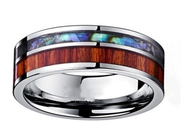 Кольцо-печатка Обручальное кольцо Дерево Сталь 316L Морское ушко