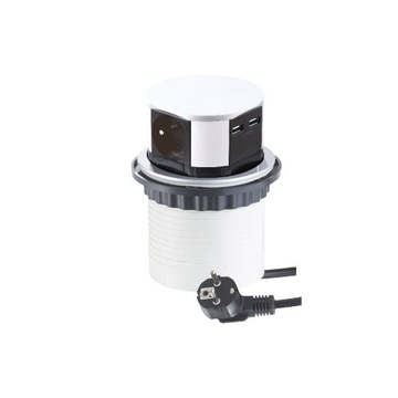 Gniazdo meblowe wpuszczane w blat 3x gniazdo+2USB
