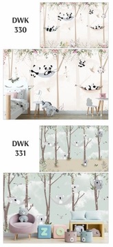 Фотообои для детей, лес, панды на заказ