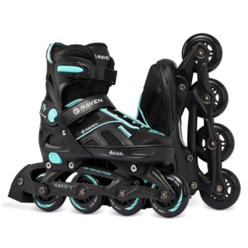 Фигурные коньки 2в1 регулируемые RAVEN Pulse черный/голубой 40-43