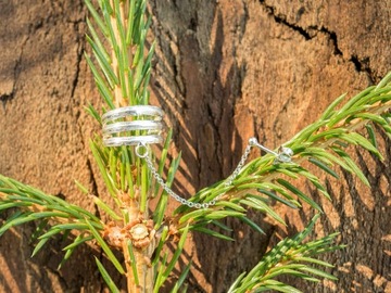 Серьга VERSIL, серьга, обруч с цепочками, СЕРЕБРО 925 пробы