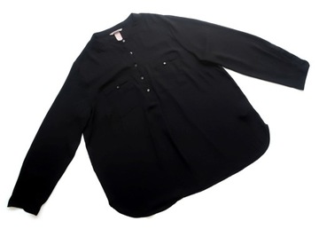 H&M 48 4XL CZARNA BLUZKA SZYFONOWA LUŹNA KOSZULOWA LEKKA