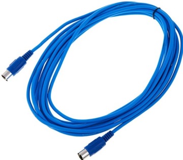 Kabel przewód MIDI 5 pin 5 m the sssnake niebieski
