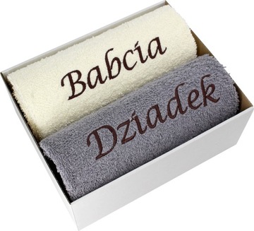 PREZENT DLA BABCI I DZIADKA ZESTAW DWÓCH RĘCZNIKÓW