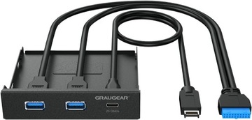 , USB 3.2 Gen2x2 panel przedni do 3,5 cala, 1x USB-C+2x USB-A, 20 Gbit/s US