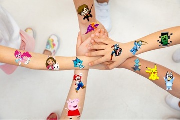 TATUAŻE ZMYWALNE WODNE DLA DZIECI DZIECIĘCE POKEMON WZORY SUPER JAKOŚĆ