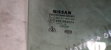 NISSAN NAVARA D40 FACELIFT 15R SKLO (OKNO) MALÉ DVEŘE LEVÝ ZADNÍ AS3