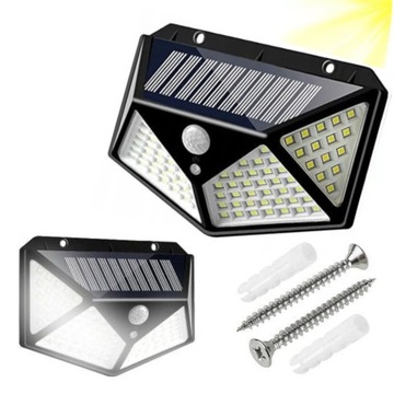 LAMPA SOLARNA 100 LED Z CZUJNIKIEM RUCHU I ZMIERZCHU DO OGRODU TARAS