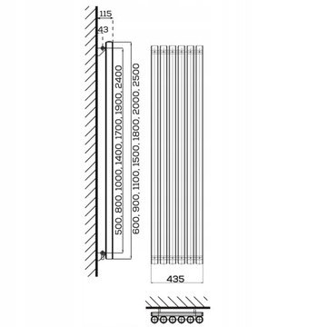 ЦВЕТНОЙ комнатный радиатор 600 x 435, ВУЛКАН