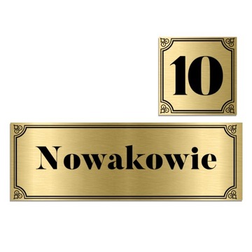 ZESTAW Tabliczek na DRZWI Nazwisko + NUMER WZORY