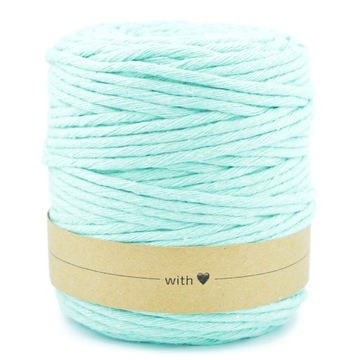 Нитка хлопковая для макраме, 5мм, 100м, мятная.