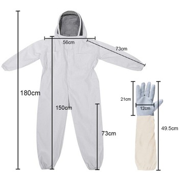 KOMBINEZON PSZCZELARSKI WENTYLOWANY KOMPLET BAWEŁNIANA XL + RĘKAWICE XXL