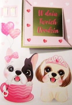 Kartka dla Dziewczynki z Wymienna Cyfrą wzór 9