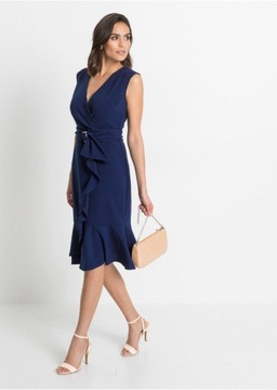 BONPRIX ТЕМНО-СИНОЕ ПЛАТЬЕ- КОНВЕРТ 44