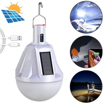 LAMPKA TURYSTYCZNA LATARKA KEMPINGOWA SOLARNA LED PRZENOŚNY, POWERBANK