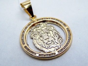 Złota zawieszka głowa Lwa złoto pr. 585 2,66 g